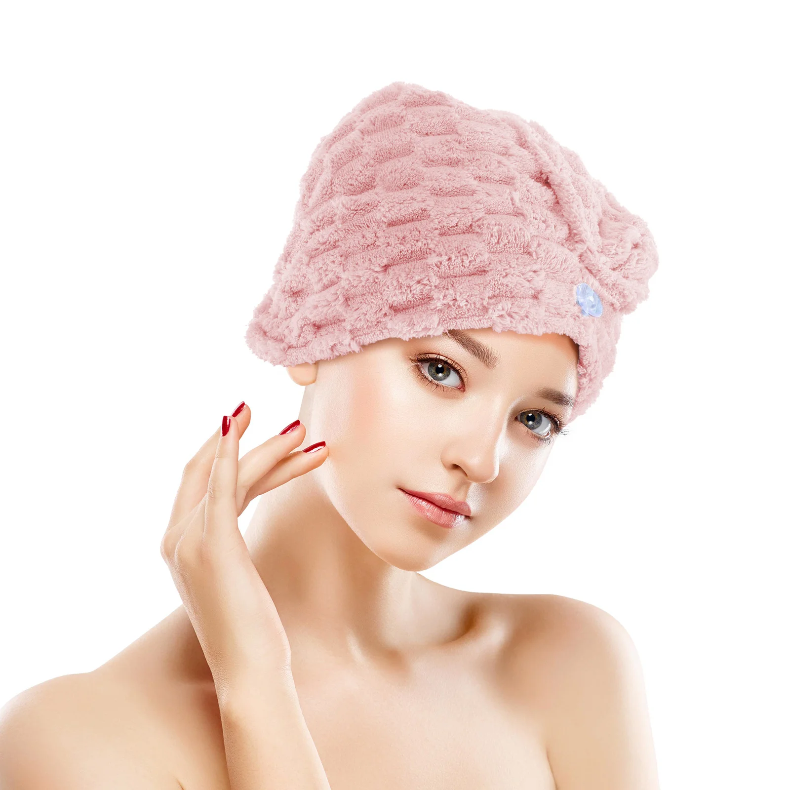 

Quick drying Cap Wrap Rapid Drying Towel For Hair Coral Fleece Women Thick Absorbent Blue Bath Bonnet Hair Towel Wrap