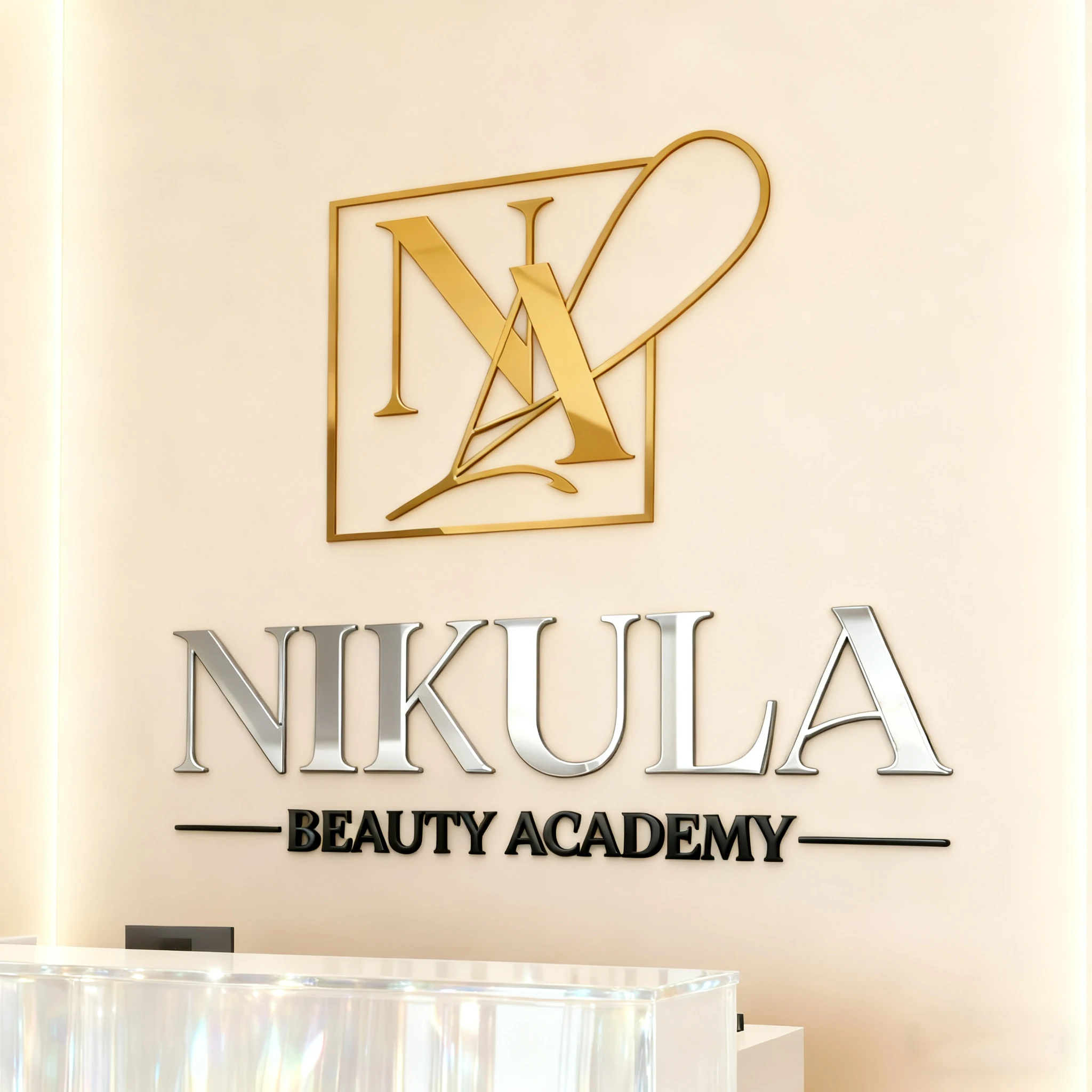 

8mm Large Logo Business Sign Personalized Wall Sign 3D Laser Cut Acrylic Mirror Beauty Salon Logo Wall Sign Custom Logo decor