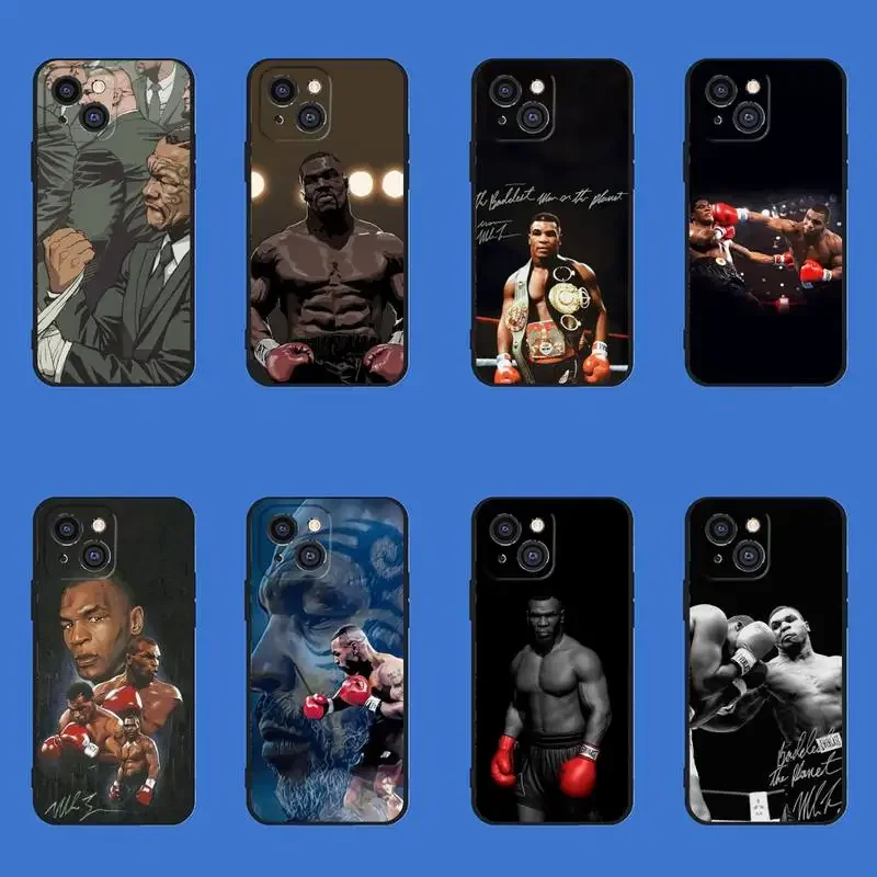 Mike-T-Tyson- King Of Boxing Phone Case For iPhone 11 12 Mini 13 14 15 PRO XS MAX X XR 6 7 8 Plus Black Shell