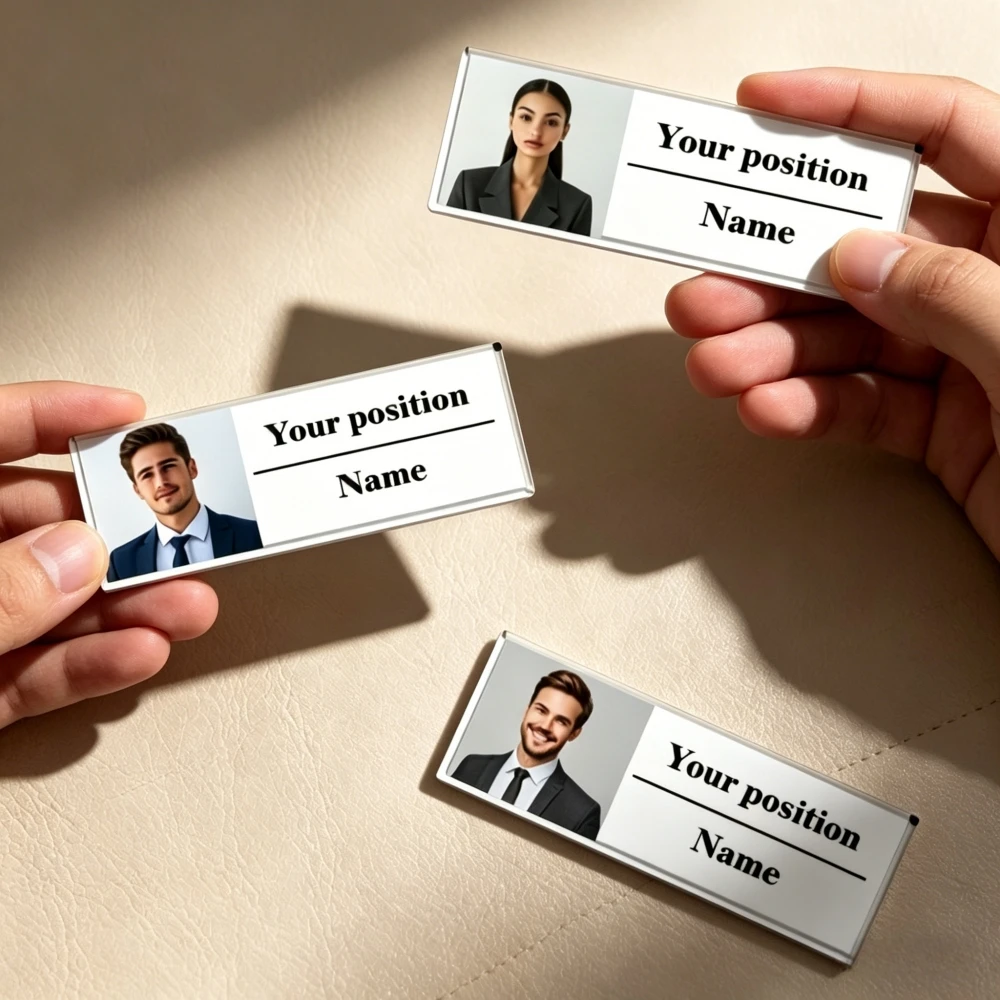 Personalized Custom Name Badge Brooch Corporate ID Work Badge Acrylic Custom Tag Badges Portrait Profession Name Custom Brooch