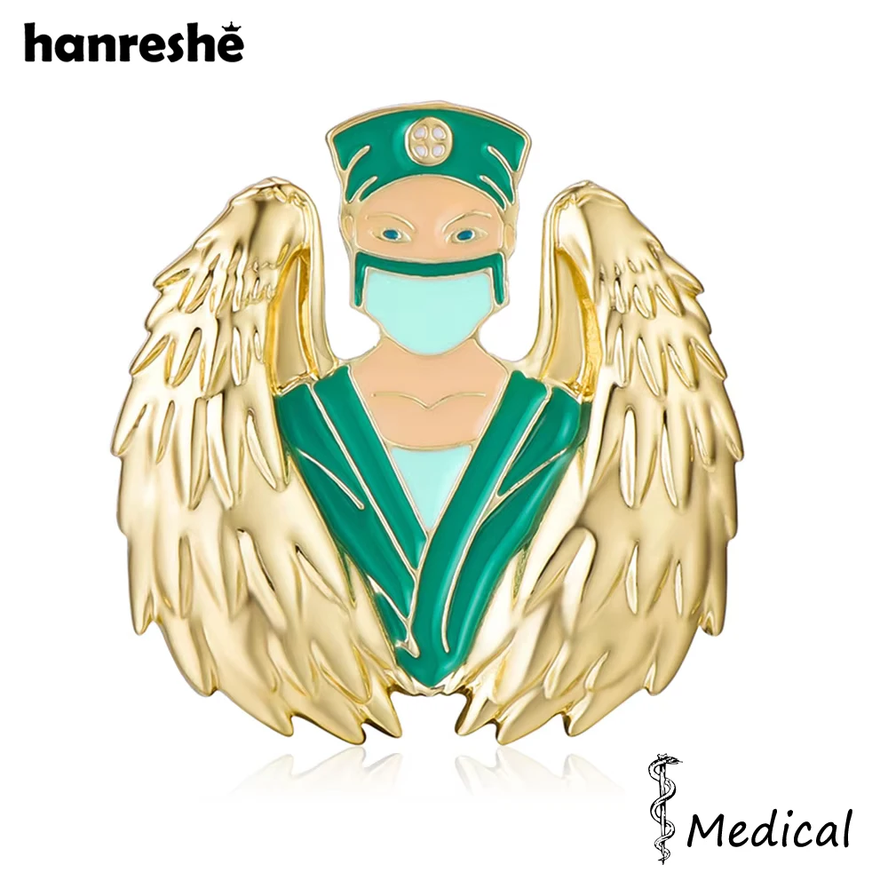 Hanreshe Medical Angel Doctor Brooch Pin Creative Medicine Lapel Backpack Jewelry Badge for Medical Staff and Nurse Gifts