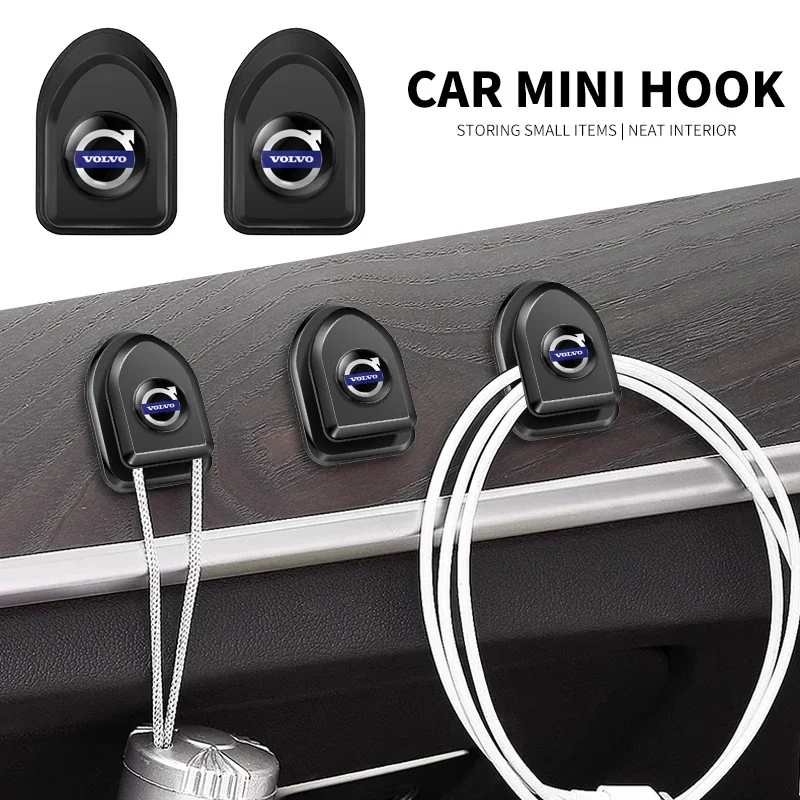 

1/2/4 шт. самоклеящиеся крючки, автомобильный маленький крючок, многофункциональный для Volvo Xc60 V40 S60 V50 V60 C30 Xc40 S80, автомобильные аксессуары