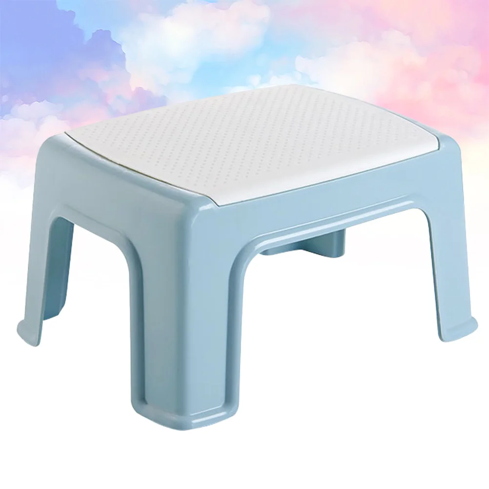 

1pc Kids Stool Plastic Small Footstool For Children Bath Step Lightweight Portable Toddler Shower Bench Sky-Blue