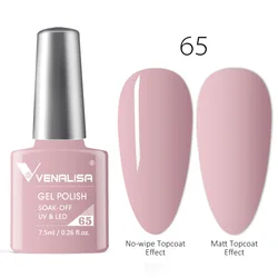VENALISA Nail Gel Polish Pink Glitter Gel Long Wear Semi Permanent Soak off UV LED Gel Varnish Full Coverage Nail Gel 7.5ml