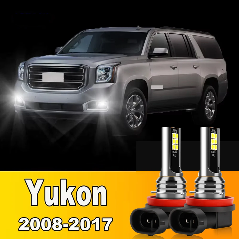 

2Pcs LED Front Fog Light Bulbs 12V 6000K Foglamps H8 H11 H16JP For GMC Yukon 2008-2017 2009 2010 2011 2012 2013 2014 2015 2016