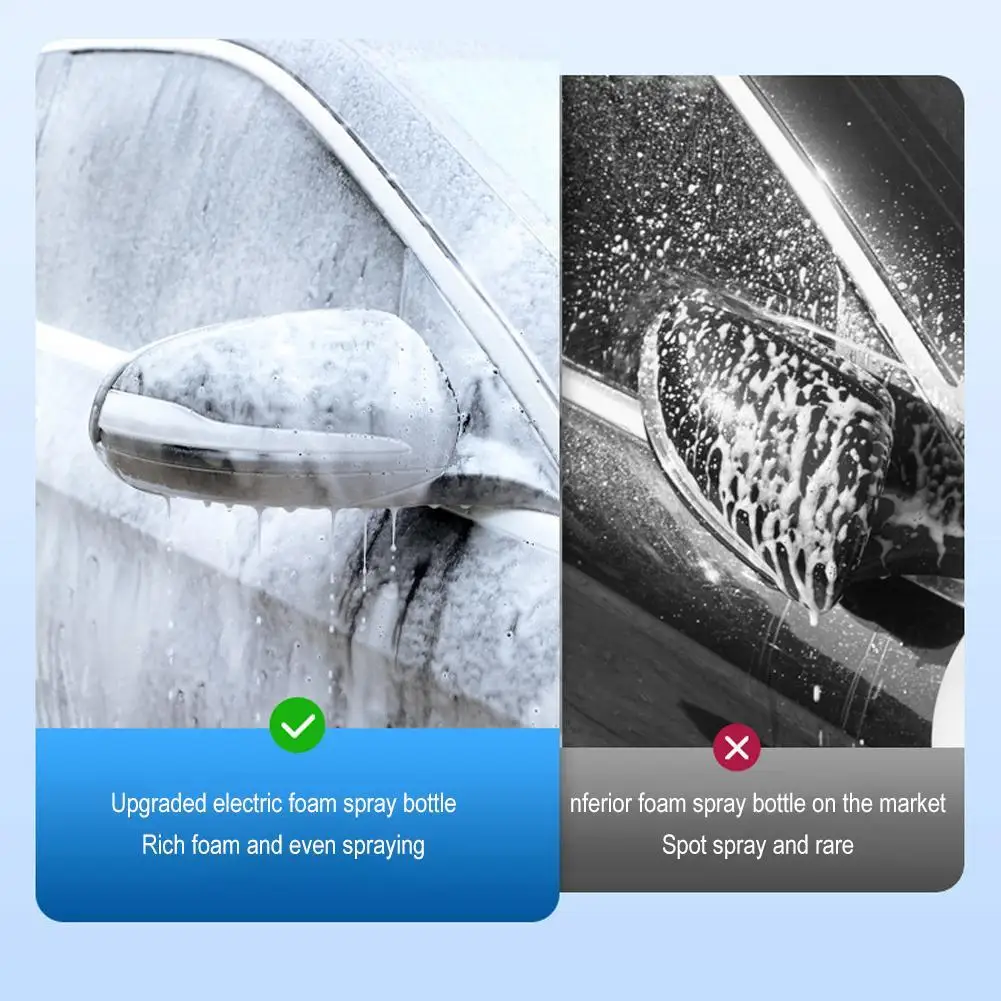 بخاخ رغوة كهربائي 1.5L مولد رغوة لغسيل السيارات 2600mAh بطارية ليثيوم رغوة انس التحمل غسيل السيارات منشفة رغوة غسل