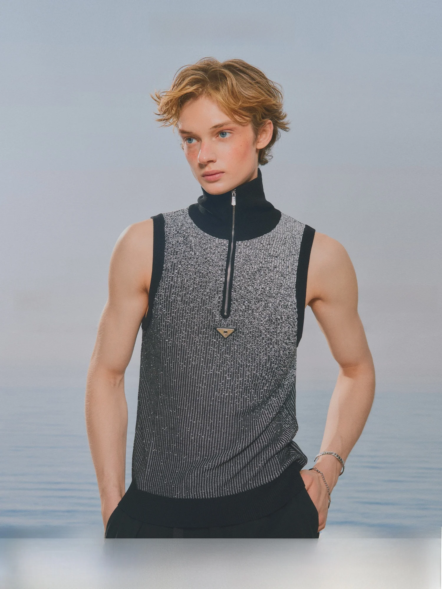 

TIWILLTANG adient Flow Law Zipper Svel Vest Summer Faion Ci Sle Youth ular Straight Hem Casual Top