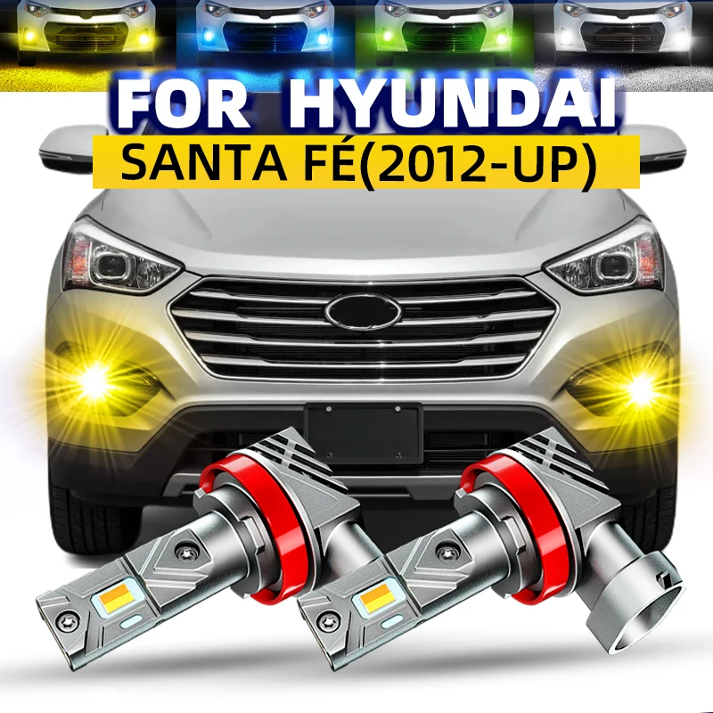 2 pz Auto LED Fendinebbia Anteriori Lampadine Doppi Colori Switchback Bianco Giallo Per Hyundai Santa Fe santafe DM TM 2012 2016 2018 2020