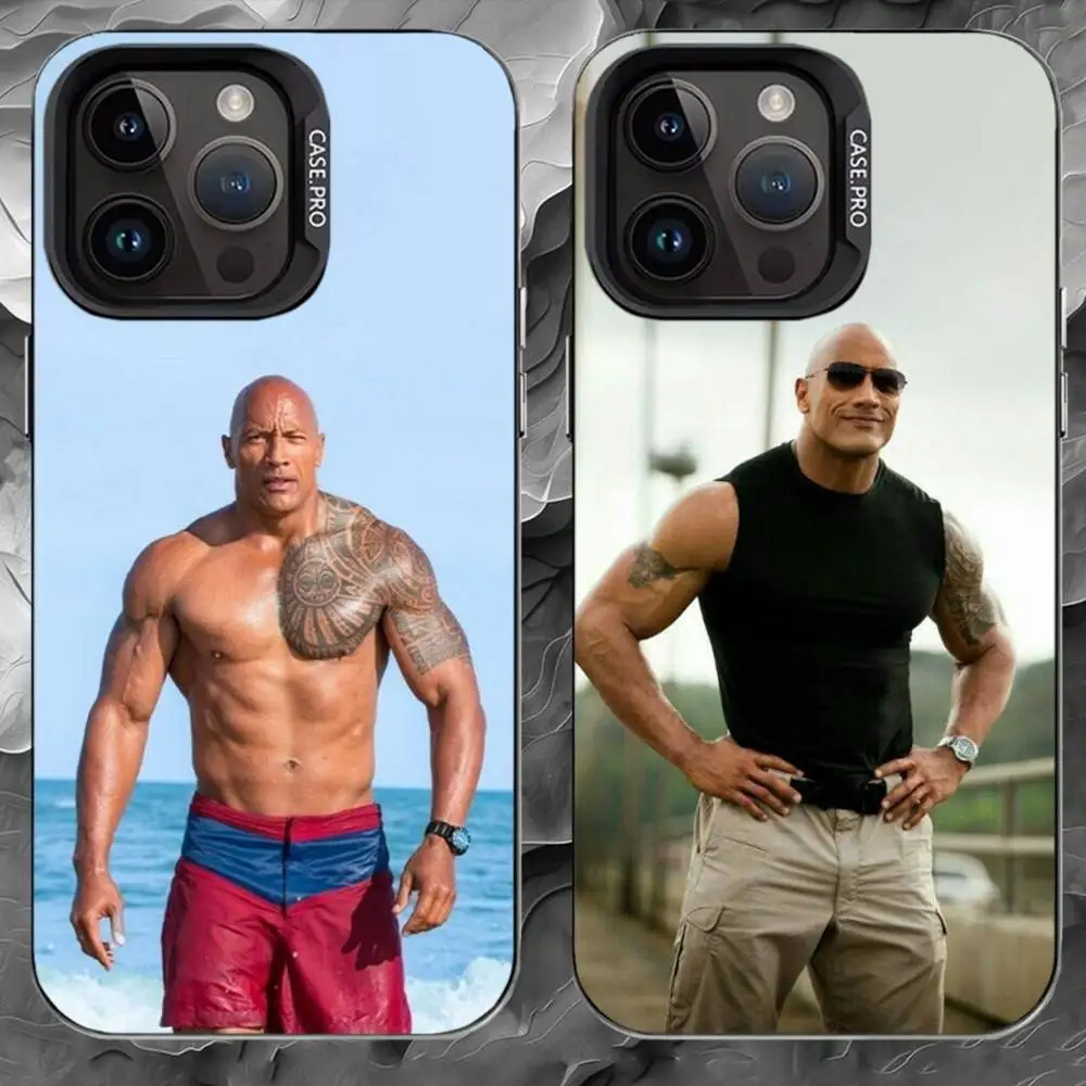 

D-Dwayne Johnson Phone Case For iPhone 17 16 15 14 13 12 11 Pro Max Plus Silver Matte Black Cover