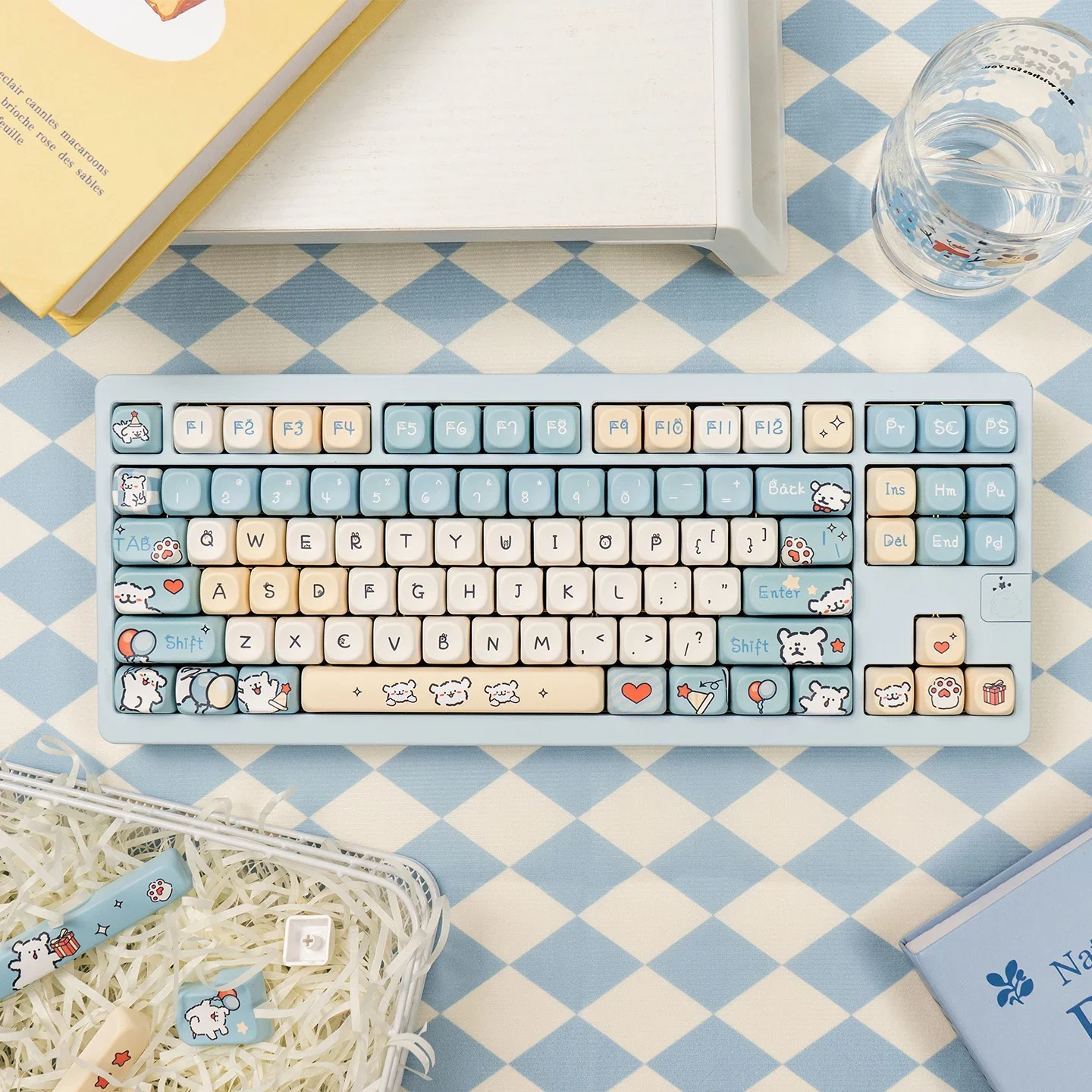 

Puppy mechanical keyboard keycaps cute round PBT hot sublimation custom MOA high adaptation Wooting