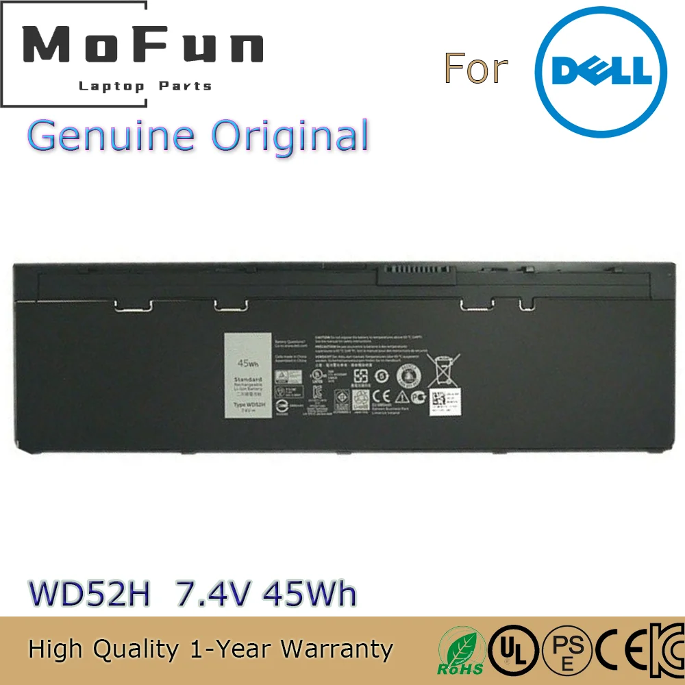 Brand NEW Original WD52H 7.4V 45Wh Laptop Battery for Dell Latitude E7240 E7250 GVD76 VFV59 451-BBFW KWFFN 451-BBFX 6000mAh