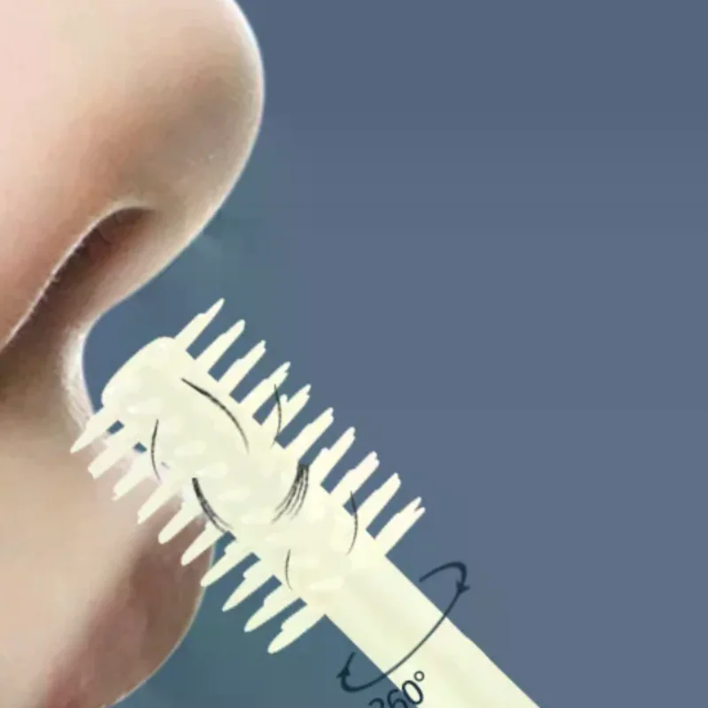 1Pcs  Nose Hair Cleaner Double Head Removal Trimer Brush Stainless Steel Nose Hair Trimming Scissors