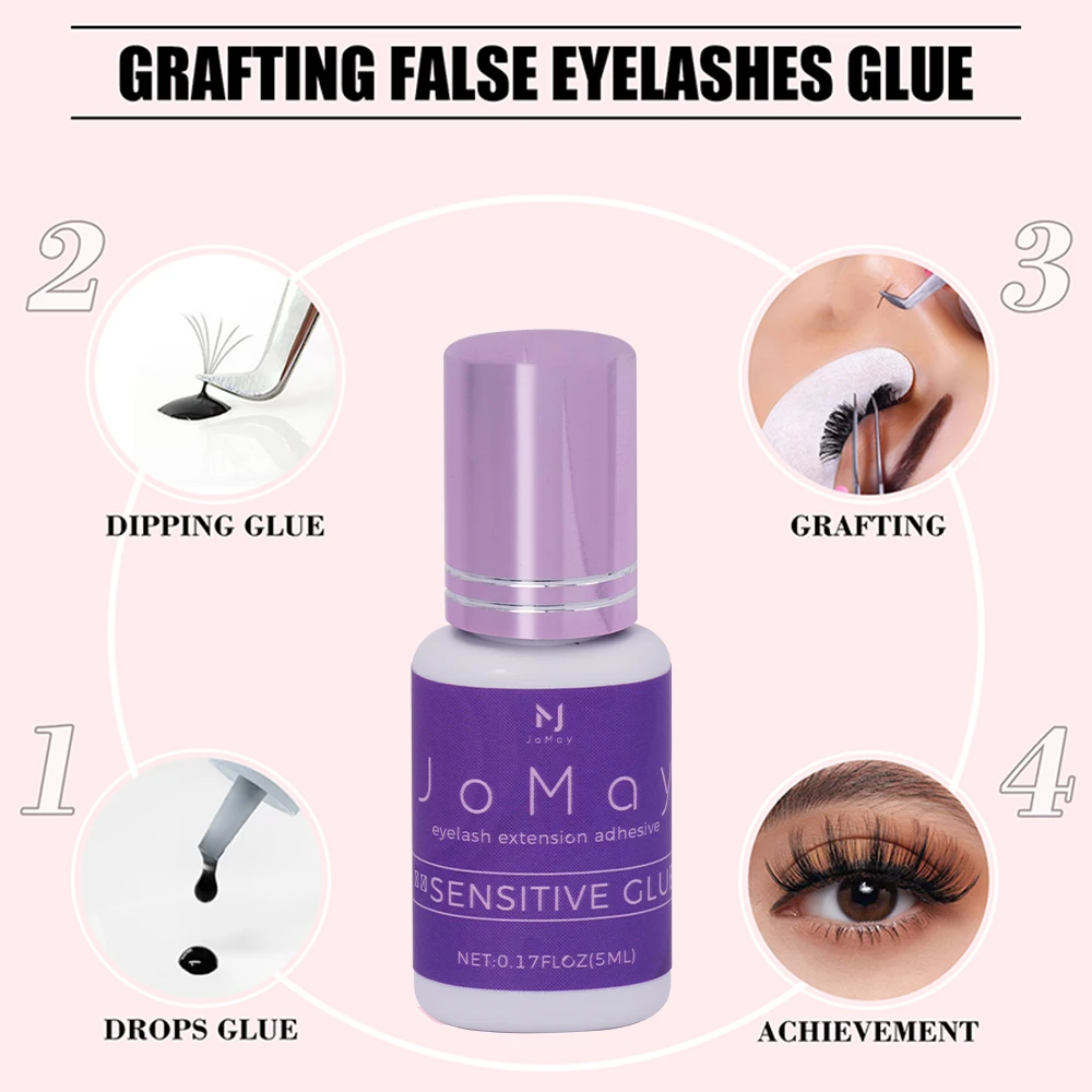 JOMAY Sensitive Adhesive Strong Glue False Eye Lash Extension Glue Quick Drying Adhesive Black Glue No Irritant Makeup Eyelash