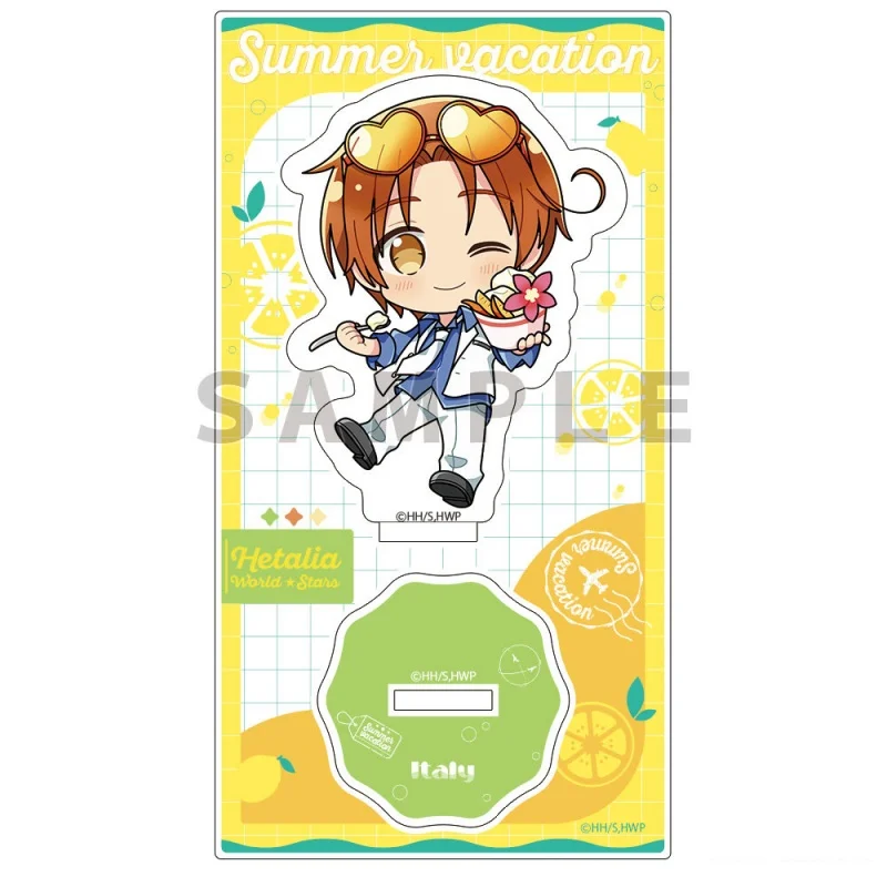 Hetalia World Stars Acrylic Stand, Feliciano Ludwig Kiku Figure Standee,World Gourmet Summer Theme Anime Desk Decor Keychain