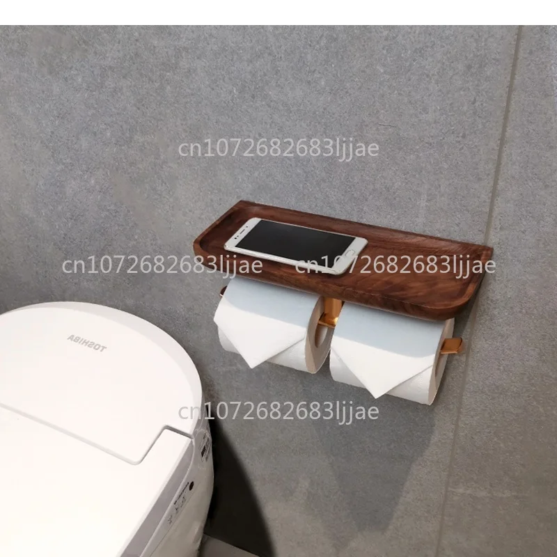 Walnut Wooden Paper Towel Rack Roll Tissue Holder Holders Storage Containers Household Toilet Racks Bathroom Shelves