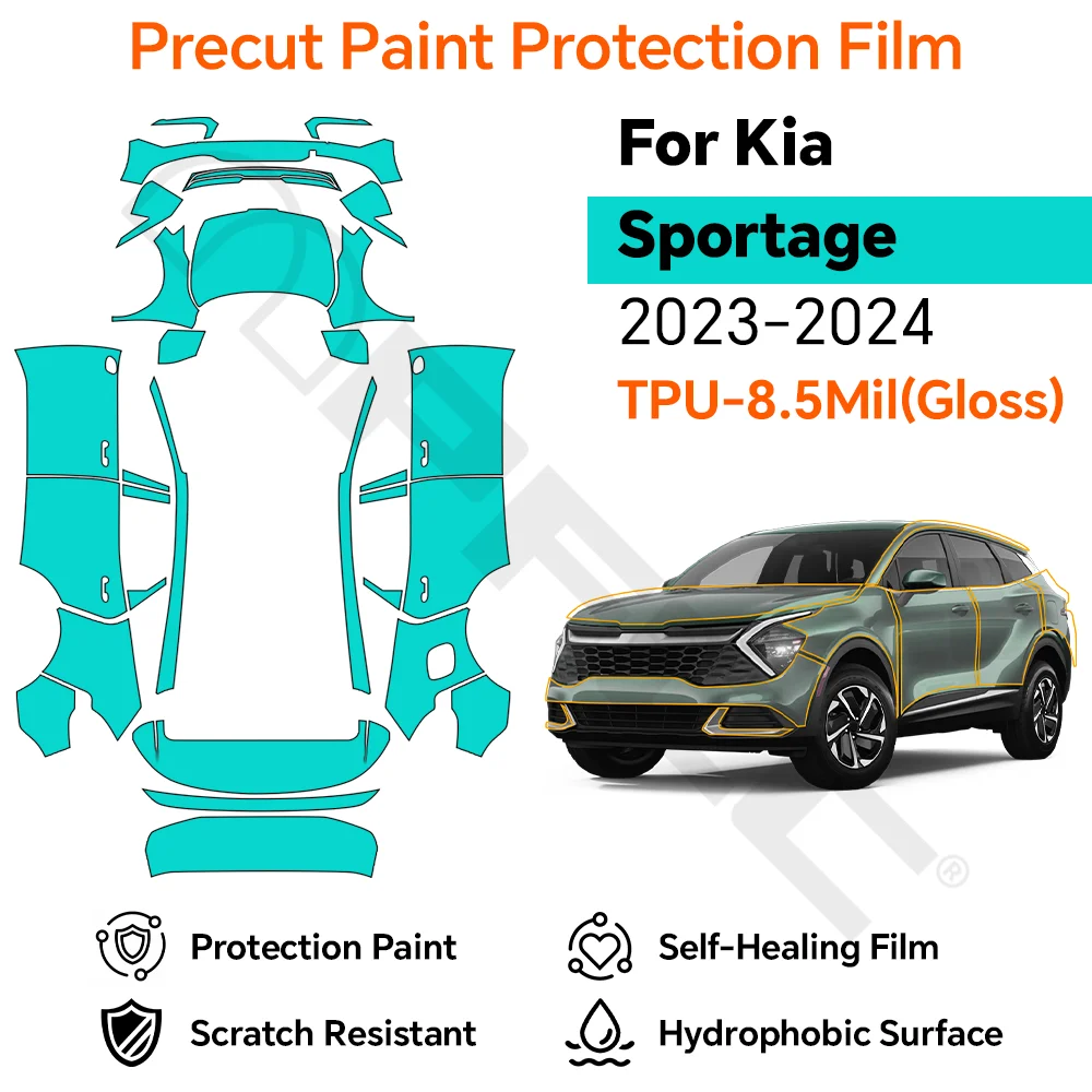 

8.5Mil For KIA Sportage 2023-2024 Clear TPU Gloss Restoring Car Wrap Scratch Resistant Transparent PPF Film Full Vehicle