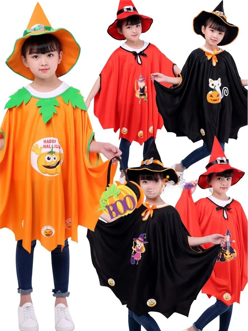 loween Witch Costume Children's Outfit for Girls Boys Toddler Performance Magic Robe Prop Cosplay Set Traditional Hanfu