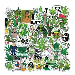 10/30/50PCS Hemp Leaf Stickers Helmet Skateboard Diary Luggage DIY Bike Cool Waterproof Graffiti Sticker Decal Kids Classic Toys