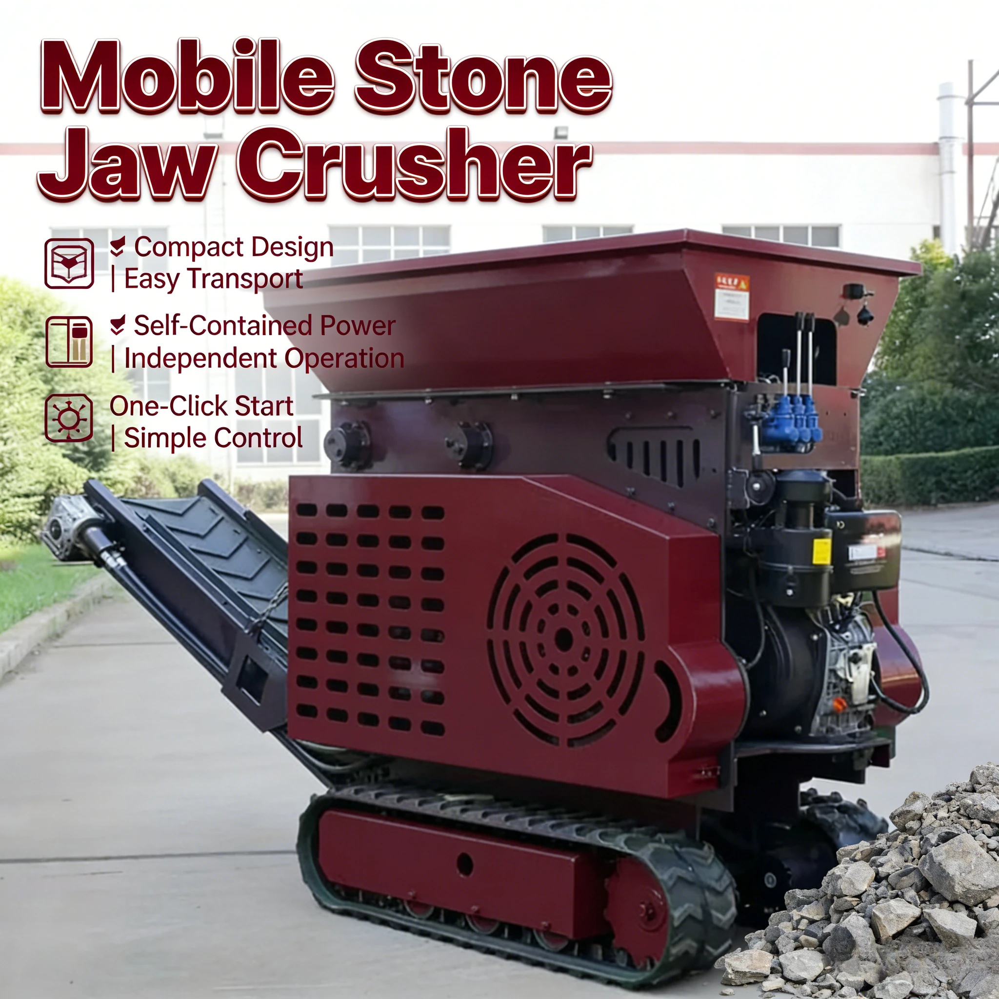 

Customized High Quality Small Mobile Crusher Concrete Stone Crusher HT-JC410 Crawler Diesel Jaw Crusher For Sale