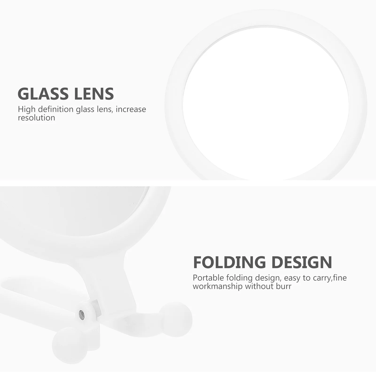 مرآة مكياج يدوية مزدوجة الجوانب، تصميم قابل للطي، مرآة مدمجة محمولة مقاومة للخدش للنساء للاستخدام اليومي #2
