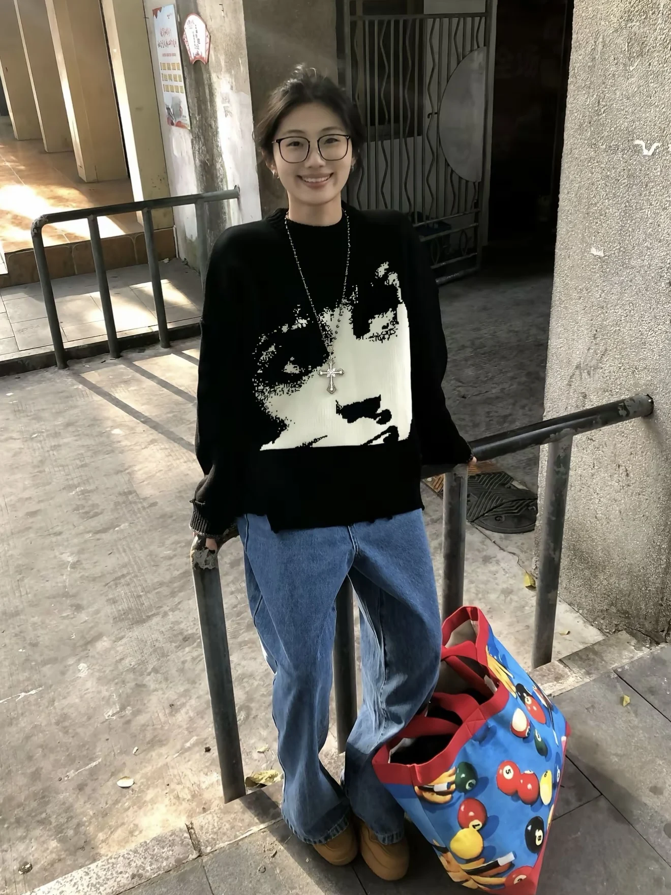 

Теплый вязаный круглый свитер Ne, повседневный универсальный свитер для отдыха для мужчин и женщин, тяжелый топ Cleanfit Lazy Faion