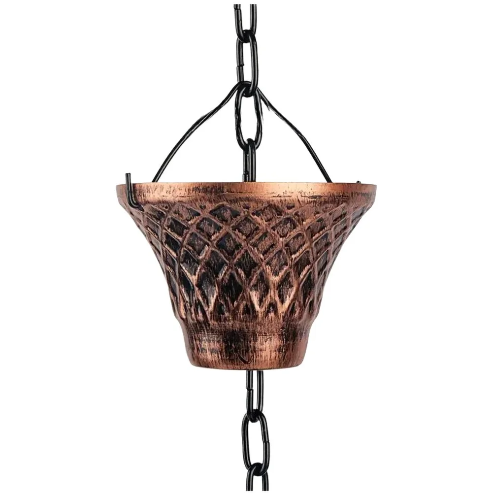 2.7 Meter Blue Bronze Metal Rain Chain For Gutter Downspout Diverter Outdoor Yard Garden Decoration Iron Water Feature