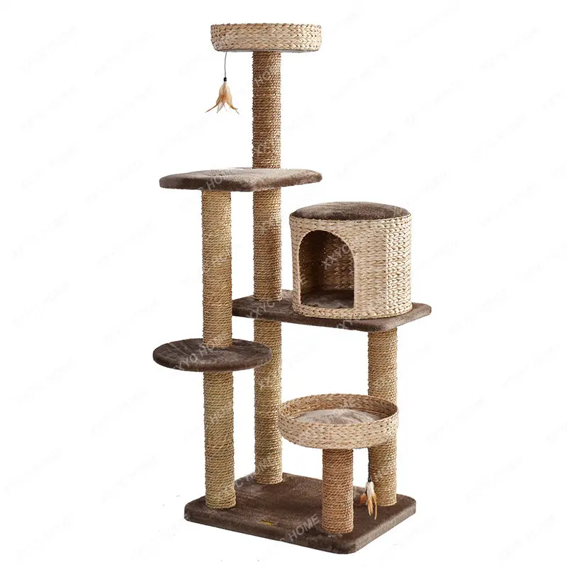 

Kerry Rattan Cat Climbing Frame Cat Jumping Platform Cat Nest Luxury Cat Tree Large Banana Leaf Woven Cat Scratch Board Cattail