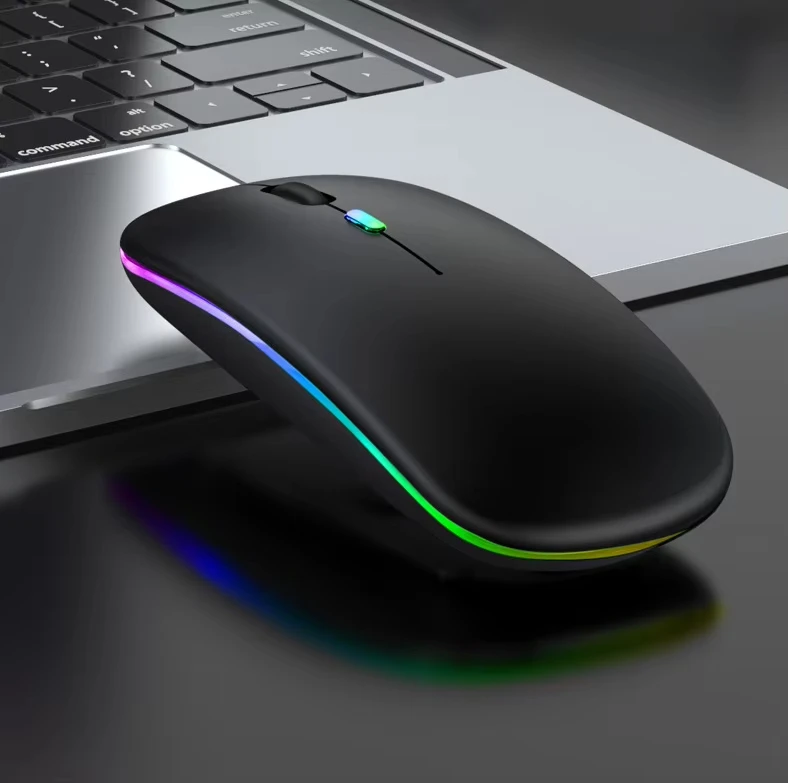Rechargeable Bluetooth wireless mouse Mini wireless optical 1600DPI RGB wireless mouse suitable for laptop PC