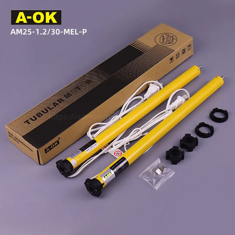 

Двигатель A-OK AM25-1.2/30-MEL-P Моторизованные рулонные жалюзи Трубчатый двигатель жалюзи для роликовых жалюзи 25 мм в ОК Двигатель