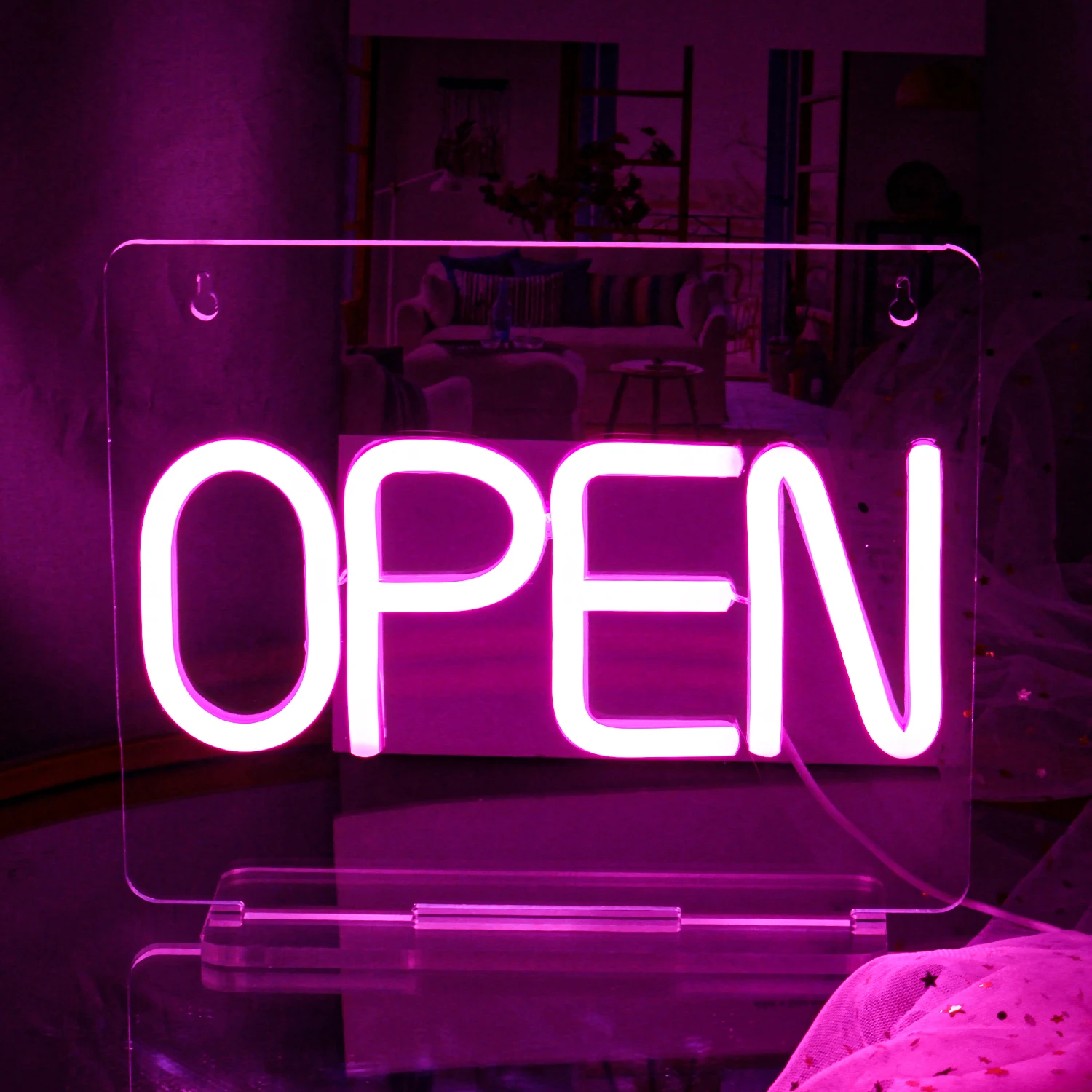 

Open LED Neon Sign USB Powered for Business Bar Salon Coffee Stores Hotel Shop Wall Decor USB Neon Light Sign with Base Neon