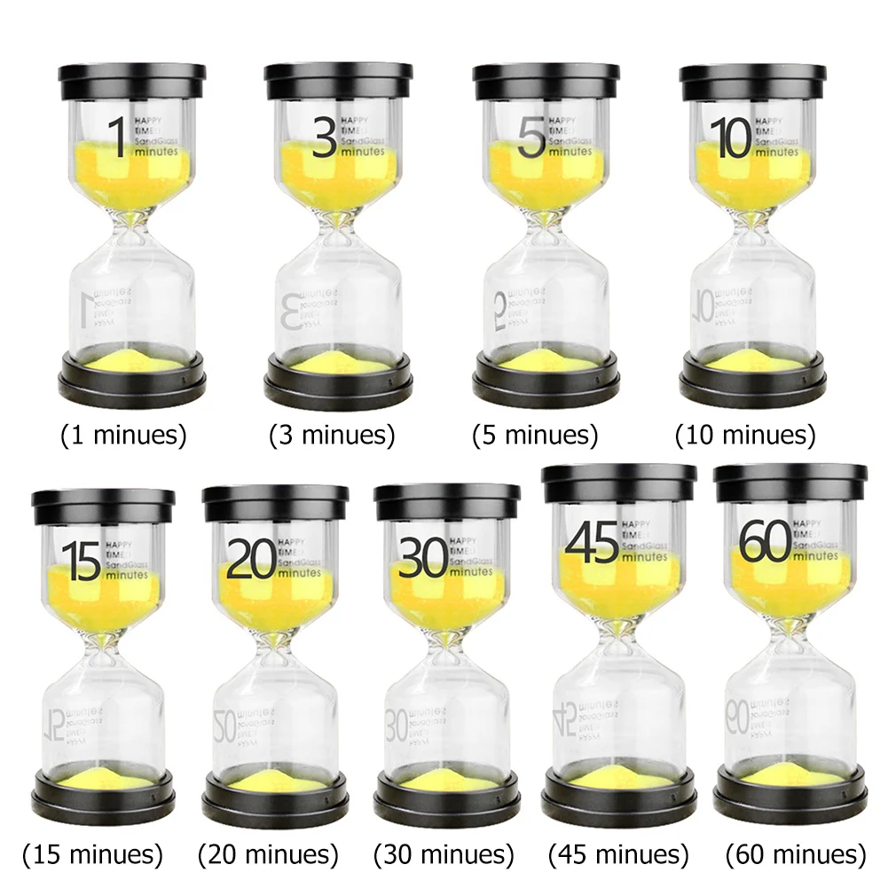 1/3/5/10/15/20/30/45/60 minutes 6color Sand Watch Hourglass Sandglass Sand Cook Clock Children Gift Sand Timer Home Decor