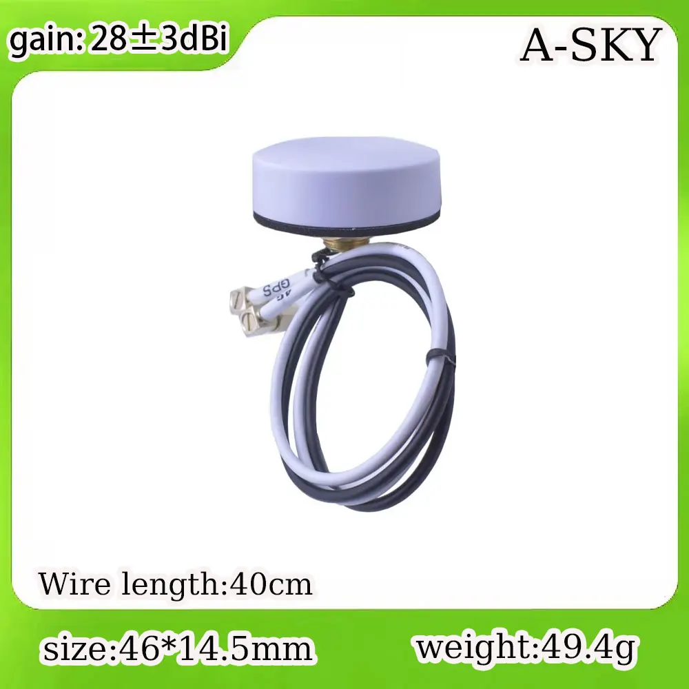 White High-Gain Industrial 4G+GPS Combo Antenna for Vehicle | Stable Signal Reception for Truck/Car/Engineering Vehicle