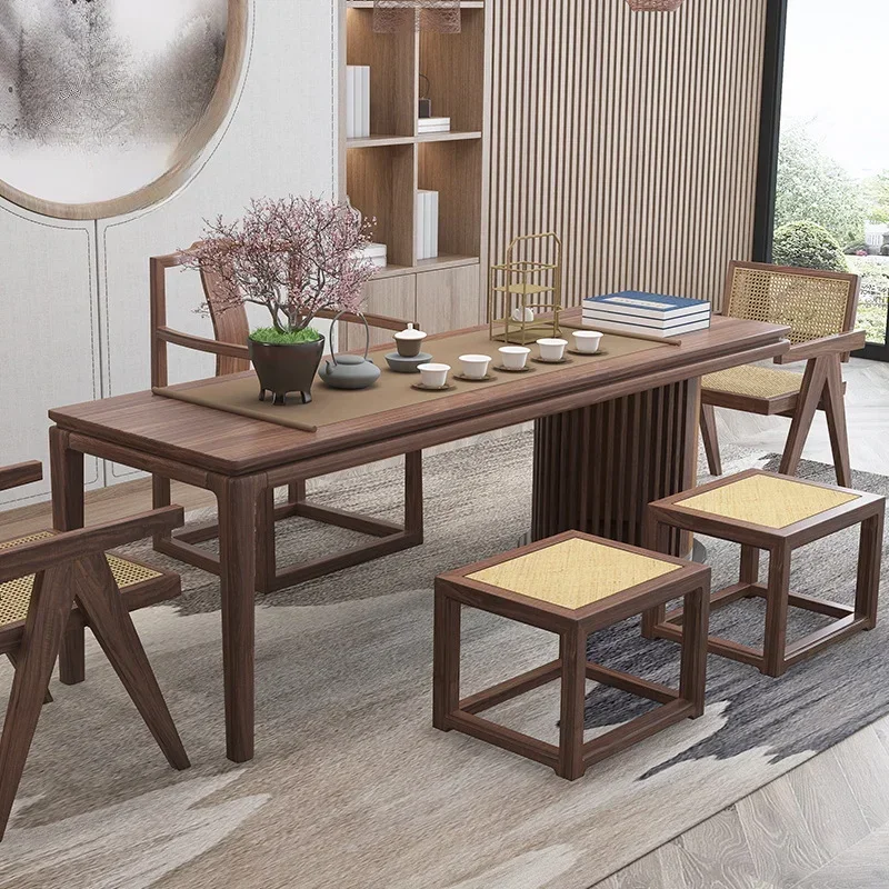 Wabi Sand Wind Simple Log Tea Table and  Reception Tea Table and Chair