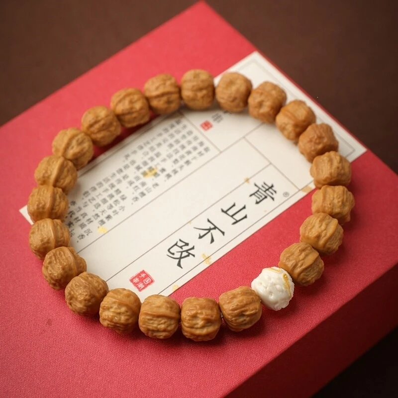 Golden Green Mountain Unchangeable Monkey , Walnut Bracelet,, Fashionable And Versatile
