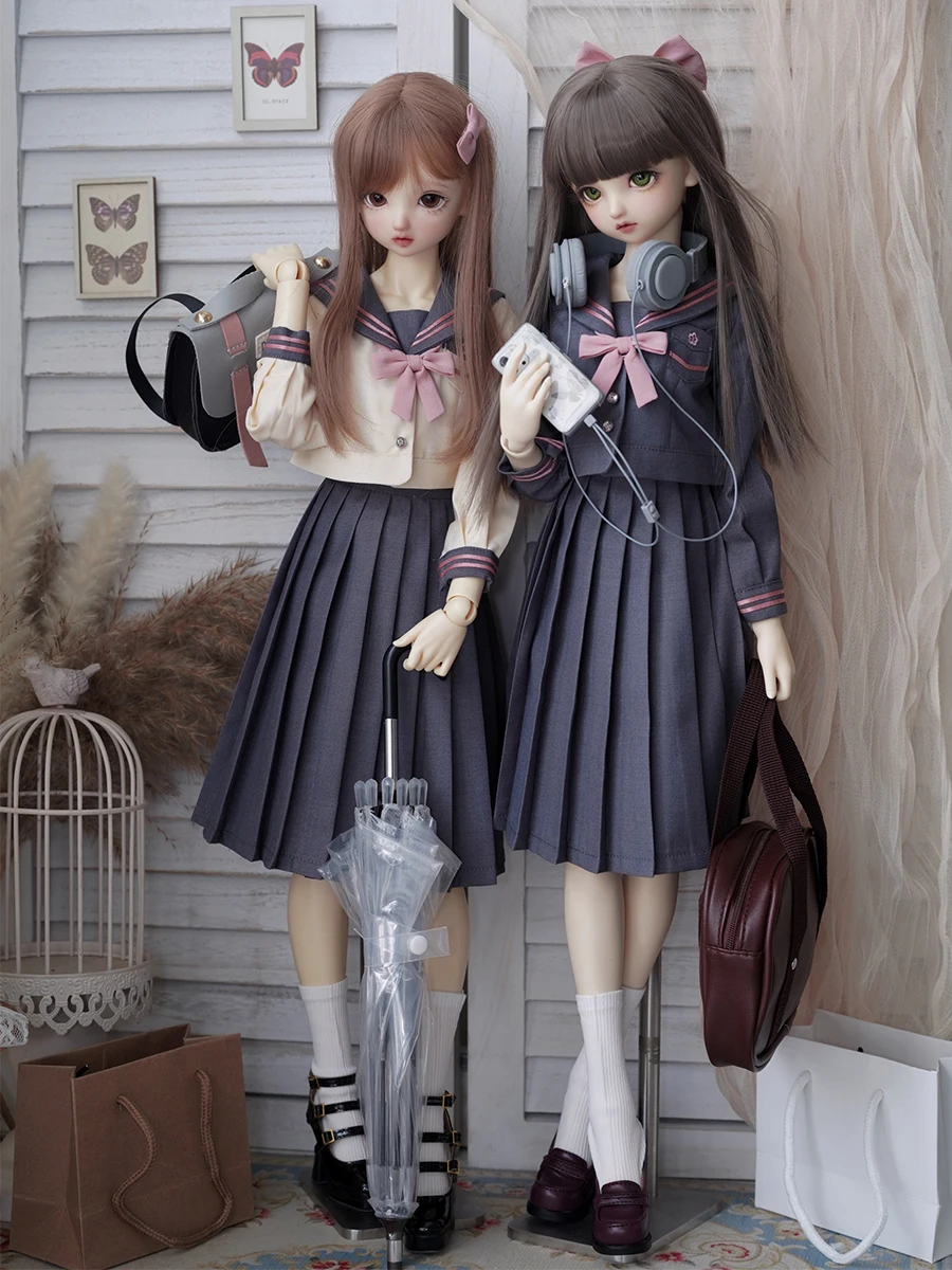 1/3 BJD Doll Fullset with Clothes Shoes BJD Wig Bald Head Princess Doll Wedding Dress School Uniform JK Suits DIY Dress Up Toys