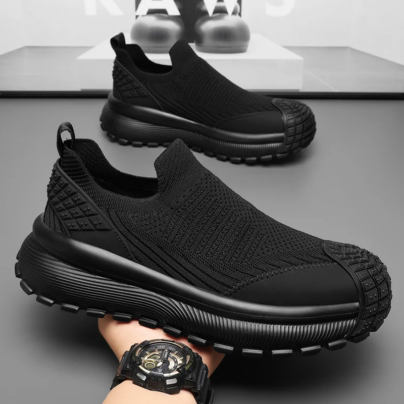 

2025 Men's Breathable Casual Brand Lightweight Flat Shoes Comfortable Fashion Sneakers Plus Size Men Shoes