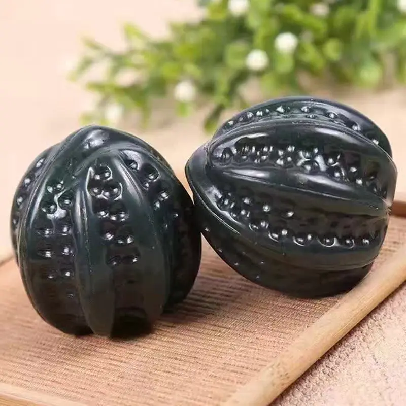 

Wholesale Supply Natural Hetian Jade Handball Gray Jade Carved Walnut Hand Pieces Fitness Ball Gift for Elders