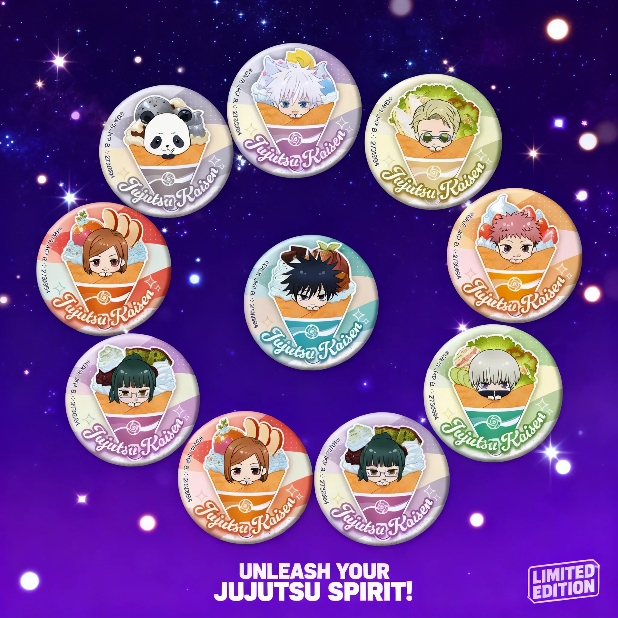 

Anime Jujutsu Kaisen Badge Pin Set Featuring Yuji Itadori Nobara Kugisaki Satoru Gojo Toge Inumaki Cute Brooch Accessories for