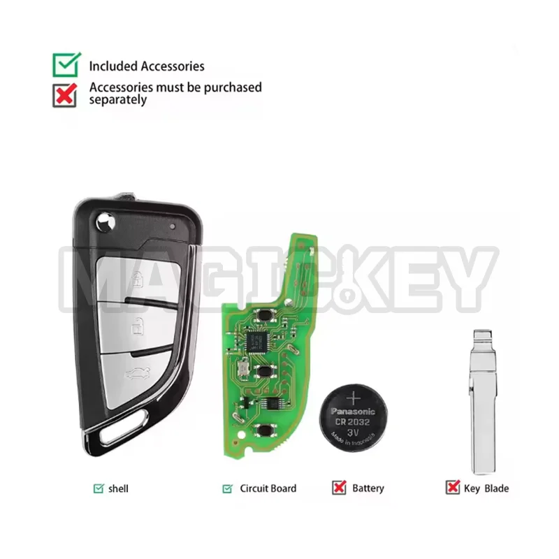 1/2/5 قطعة Xhorse XSKFF1EN VVDI مفتاح ذكي سكين نمط 3 زر العالمي عن بعد الوجه مفتاح مع وظيفة القرب لأداة مفتاح VVDI #6