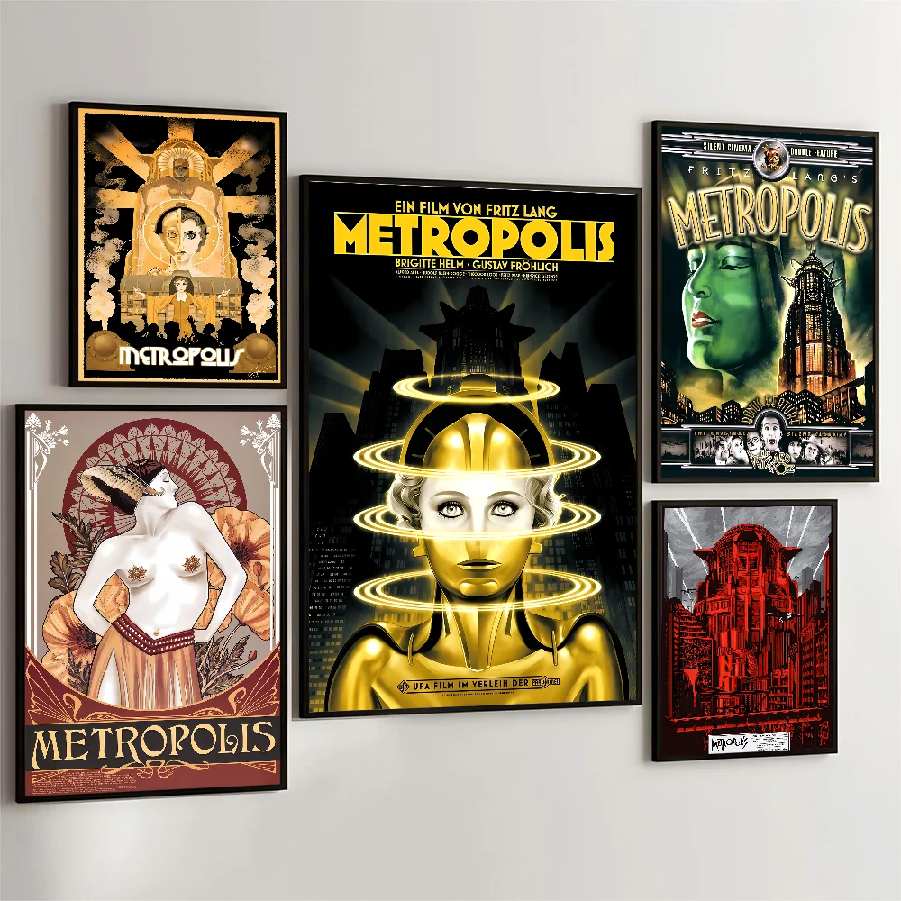 1PC Metropolis Movie Poster Movie Sticky Posters Retro Kraft Paper Sticker DIY Room Bar Cafe Aesthetic Art Wall Painting