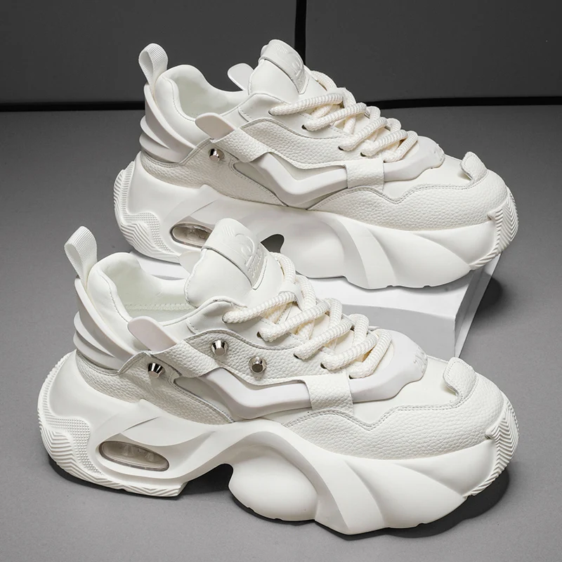 Thick Sole Outdoor Breathable Anti Slip Sports Shoes 2025 Autumn New Mens Casual Shoes Fashion Mesh Comfortable Outsole Footwear