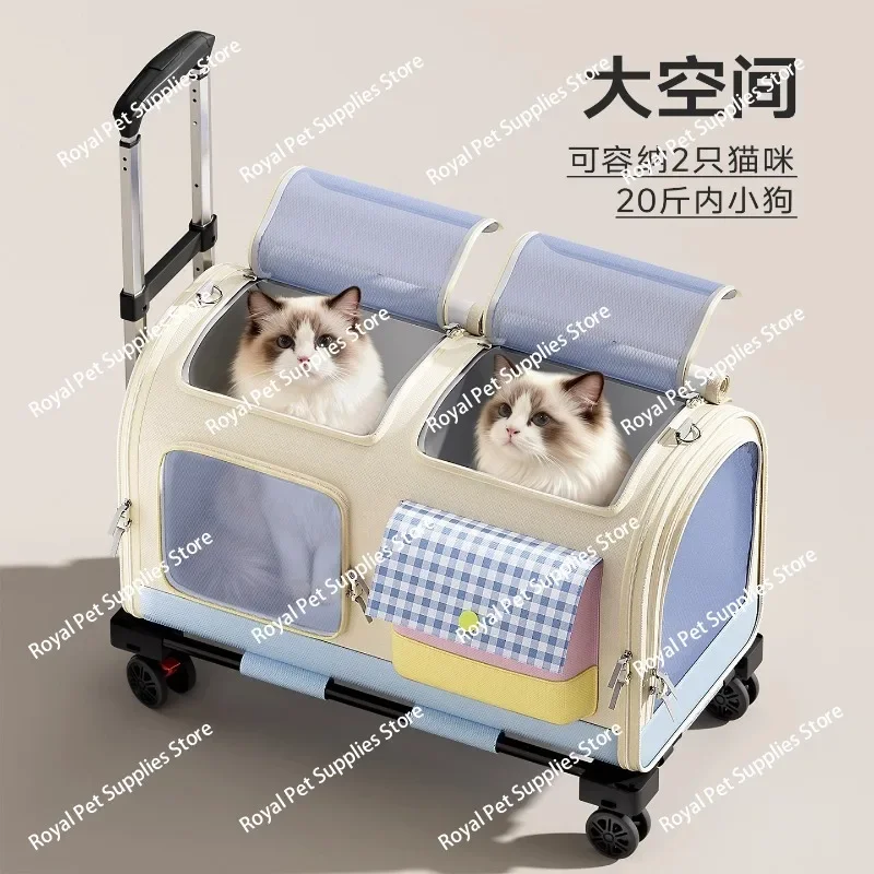 Cat bag pet travel oversized extended tie rod bag Macaron color pet  multi-pet travel essential