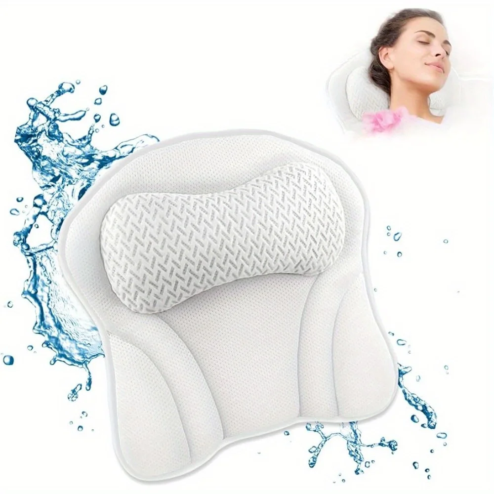 Full Body Bath Pillow, Luxury Bath Pillows for Tub Neck and Back Support, Bath Tub Pillow Headrest with Soft 4D Mesh Fabric