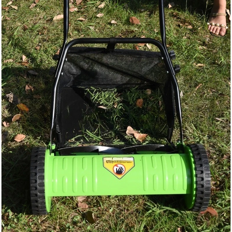 Hand-pushed lawn mower, hand-pushed lawn mower 16-inch unpowered, engine-free reel lawn mower