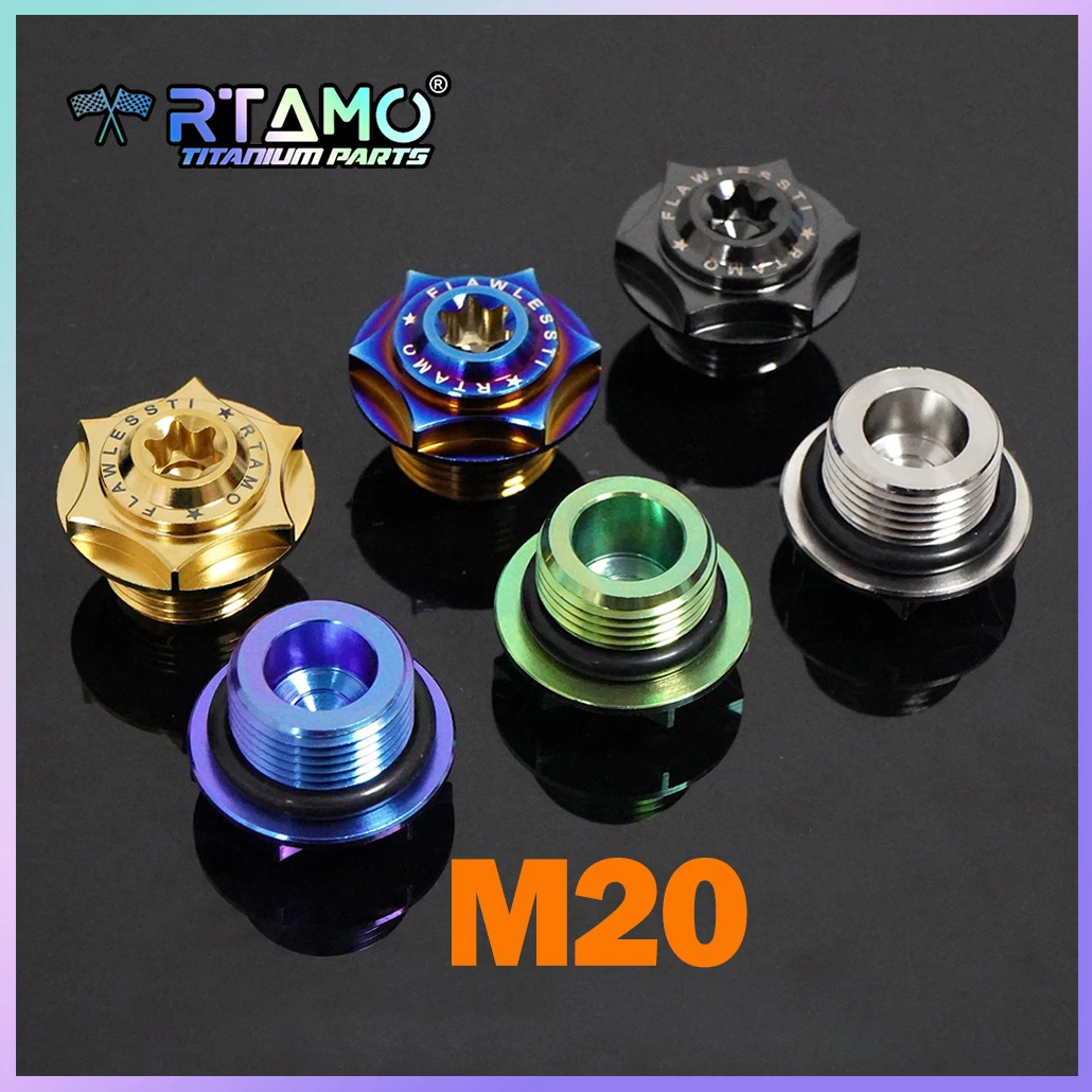 RTAMO Gr5 Titanium Engine Oil Bolts M20x1.5/2.5 Pitch for Yamaha Xmax300 Nmax155 Tmax560, KRV180,Honda AVD160 Modifcation