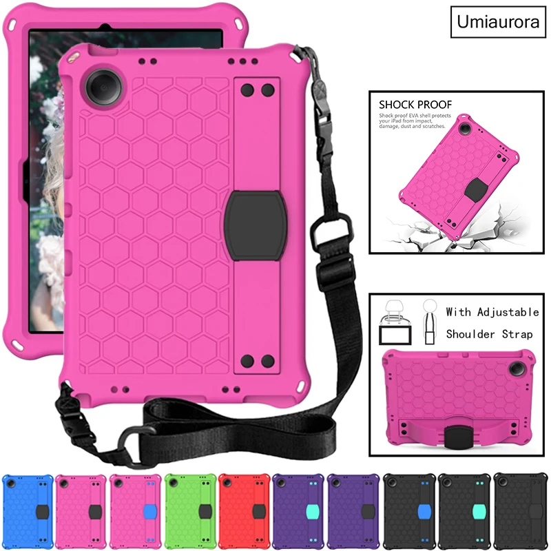 

For Samsung Tab A7 A8 A9+ A11 Plus SM-X230 SM-X210 X130 T290 S5E S6 Lite 10.4 inch Shockproof EVA Tablet Case Stand Strap Funda