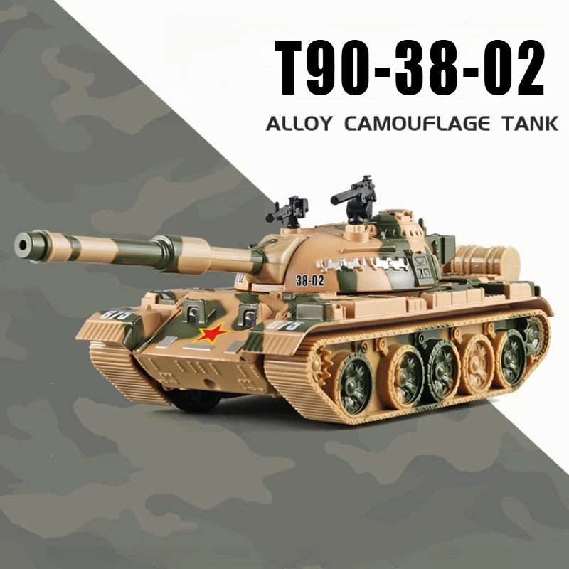 

Модель танка из сплава основного боевого типа 95, T90-38-02, детская военная игрушка, звуковые и световые эффекты, вращение револьверной револьверы