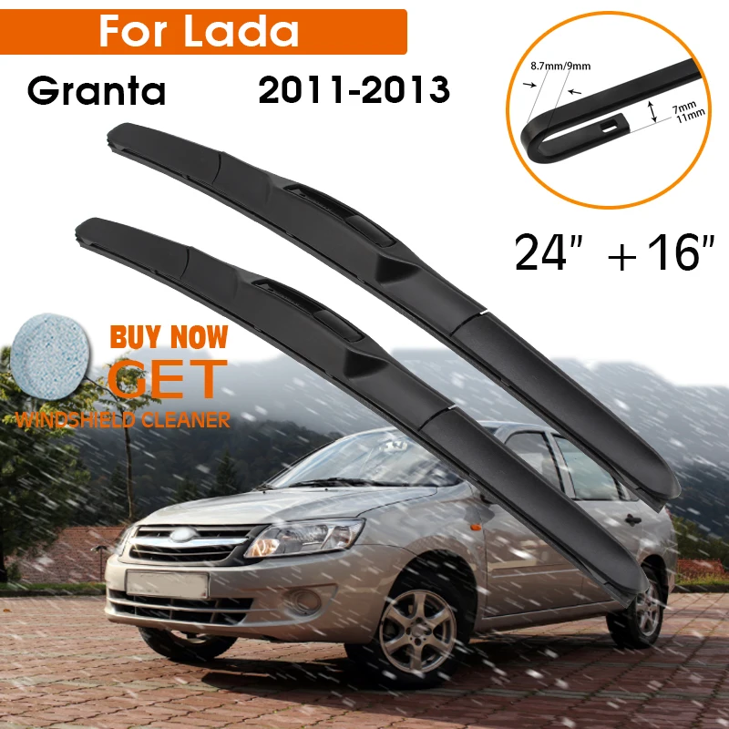 Car Wiper Blade For Lada Granta 2011-2013 Windshield Rubber Silicon Refill Front Window Wiper 24