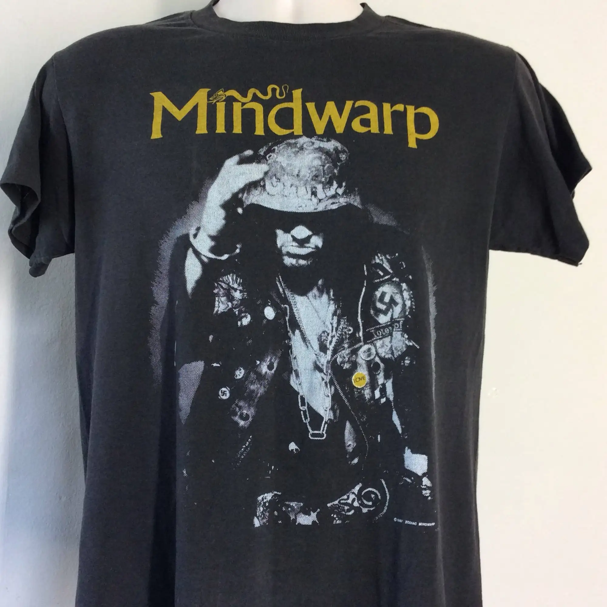 Vtg 1987 Zodiac Mindwarp TShirt Black M 80s Hard Rock Band Mark Manning KLF