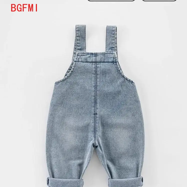 Spring Autumn Children Denim Overalls Boy Jumpsuit Girls Casual Pants Kids Strap Trousers Kids Fashion Versatile Jeans 2-10Y